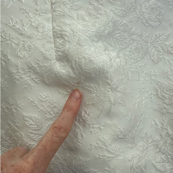 Lulu’s - Destiny Floral Jacquard Strapless Mini Dress Back Bow Detail in White - Picture 3 of 7